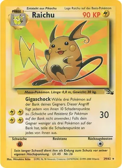 Raichu, Karte 29 aus Fossil