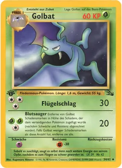 Golbat, Karte 34 aus Fossil