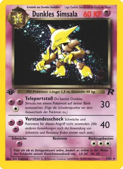 Dunkles Simsala, Karte 1 aus Team Rocket