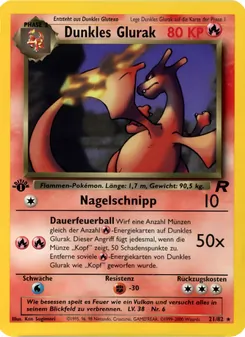 Dunkles Glurak, Karte 21 aus Team Rocket