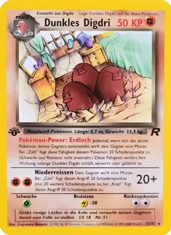 Dunkles Digdri, Karte 23 aus Team Rocket