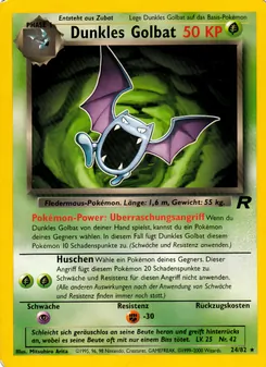 Dunkles Golbat, Karte 24 aus Team Rocket