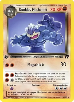 Dunkles Machomei, Karte 27 aus Team Rocket
