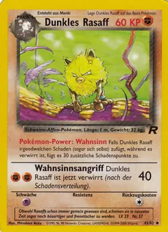 Dunkles Rasaff, Karte 43 aus Team Rocket