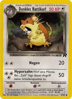 Dunkles Rattikarl, Karte 51 aus Team Rocket