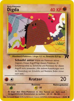 Digda, Karte 52 aus Team Rocket
