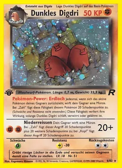 Dunkles Digdri, Karte 6 aus Team Rocket