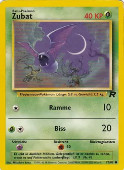 Zubat, Karte 70 aus Team Rocket