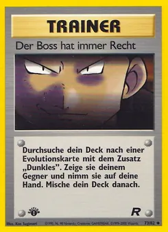 Der Boss hat immer Recht, Karte 73 aus Team Rocket
