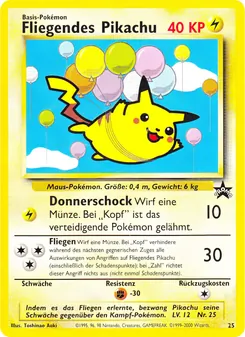 Fliegendes Pikachu, Karte 25 aus Wizards Black Star Promos