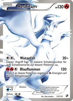 Reshiram, Karte 113 aus Schwarz & Weiß