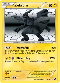 Zekrom, Karte 47 aus Schwarz & Weiß