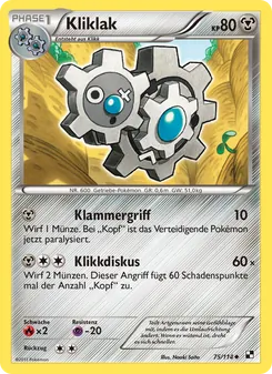 Kliklak, Karte 75 aus Schwarz & Weiß