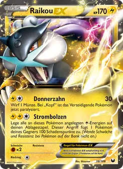 Raikou-EX, Karte 38 aus Erforscher der Finsternis