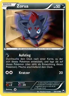 Zorua, Karte 69 aus Erforscher der Finsternis