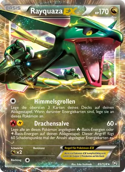 Rayquaza-EX, Karte 85 aus Hoheit der Drachen