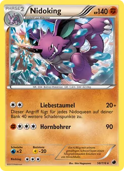 Nidoking, Karte 58 aus Plasma-Frost