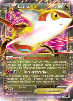 Latias-EX, Karte 85 aus Plasma-Frost