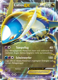 Latios-EX, Karte 86 aus Plasma-Frost