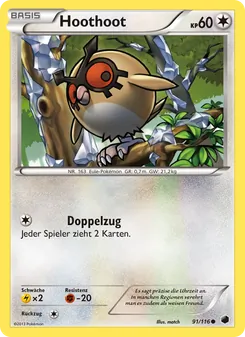 Hoothoot, Karte 91 aus Plasma-Frost