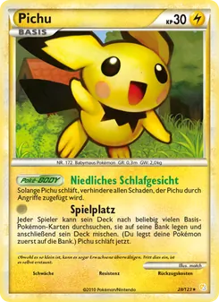 Pichu, Karte 28 aus HeartGold SoulSilver