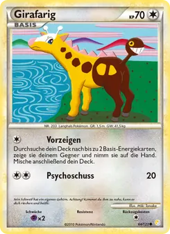 Girafarig, Karte 64 aus HeartGold SoulSilver
