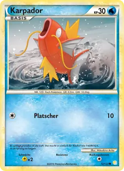 Karpador, Karte 72 aus HeartGold SoulSilver