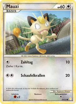 Mauzi, Karte 75 aus HeartGold SoulSilver