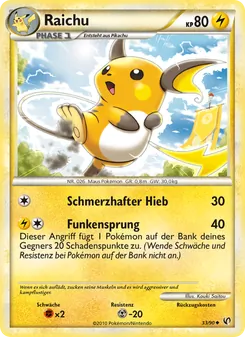Raichu, Karte 33 aus Unerschrocken
