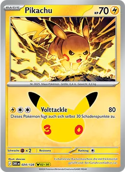 Pikachu, Karte 024 aus 30 Jahre