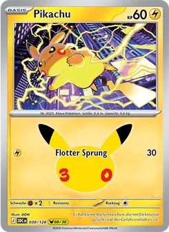 Pikachu, Karte 030 aus 30 Jahre