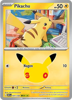 Pikachu, Karte 031 aus 30 Jahre