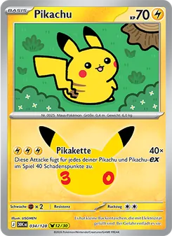 Pikachu, Karte 034 aus 30 Jahre