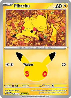 Pikachu, Karte 035 aus 30 Jahre