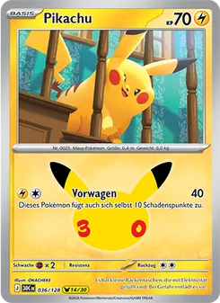 Pikachu, Karte 036 aus 30 Jahre