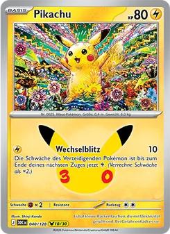 Pikachu, Karte 040 aus 30 Jahre