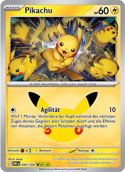 Pikachu, Karte 044 aus 30 Jahre