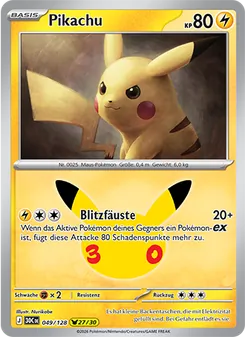 Pikachu, Karte 049 aus 30 Jahre