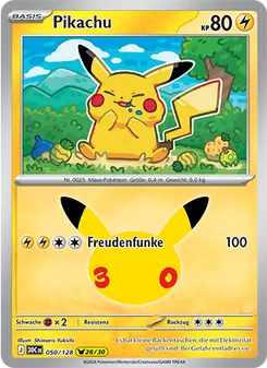 Pikachu, Karte 050 aus 30 Jahre