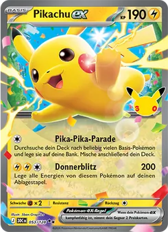 Pikachu-ex, Karte 053 aus 30 Jahre