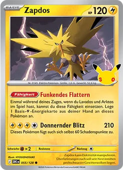 Zapdos, Karte 055 aus 30 Jahre