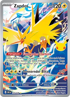 Zapdos, Karte 133 aus 30 Jahre