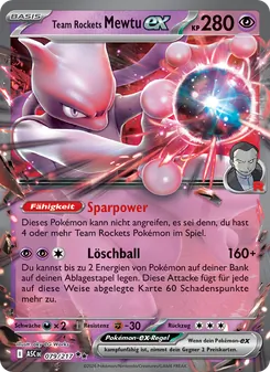Team Rockets Mewtu-ex, Karte 079 aus Erhabene Helden