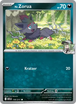 Ns Zorua, Karte 136 aus Erhabene Helden