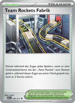 Team Rockets Fabrik, Karte 203 aus Erhabene Helden