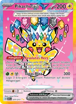 Pikachu-ex, Karte 277 aus Erhabene Helden