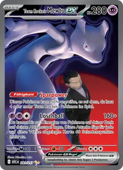 Team Rockets Mewtu-ex, Karte 281 aus Erhabene Helden