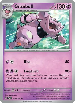 Granbull, Karte 038 aus Fatale Flammen