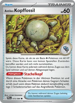 Antikes Kopffossil, Karte 073 aus Dunkelnacht