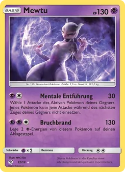 Mewtu, Karte 12 aus Meisterdetektiv Pikachu